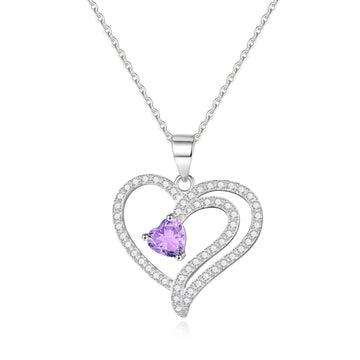 Romavan brand, right half birthstone necklace, colored cubic zirconia pendant necklace, available from January to December