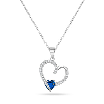 Romavan brand, heart-shaped birthstone necklace, colored cubic zirconia pendant necklace, available from January to December