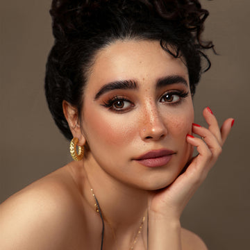 Golden, bamboo pattern, and popcorn earrings