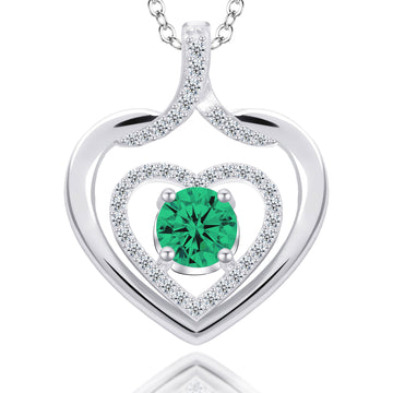 Silvery, twin heart birthstone necklace, S925 silver plated birthstone necklace, suitable for teenage girls, birthday jewelry gift;
