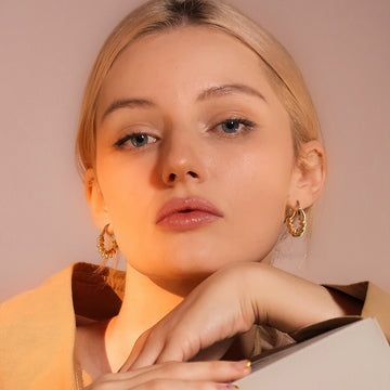 Golden, spiral earrings