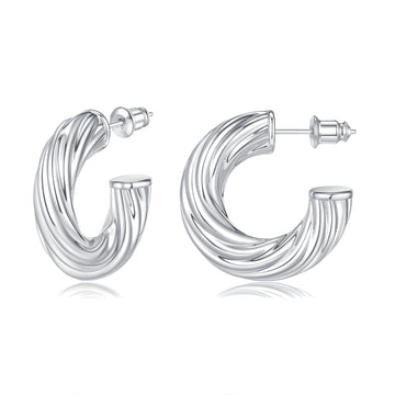 Golden/Silvery, spiral pattern earrings