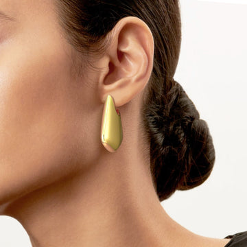 Golden, female pendant earrings