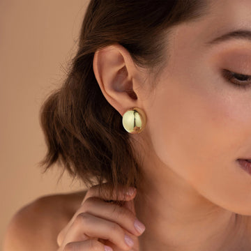 Golden, full round ball earrings