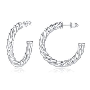 Golden/Silvery-colored, multi-thread-entangled thin-heeled earrings