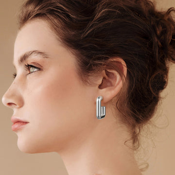 Golden/Silvery, capital letter G earrings