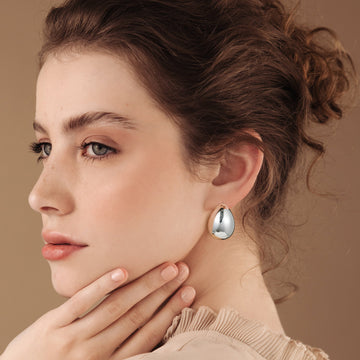 Golden/Silvery, chubby earrings