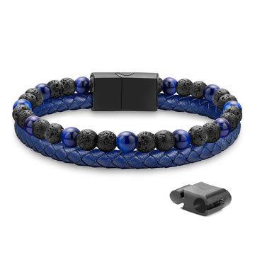 Brown/blue skin, main color volcanic stone, mixed color tiger eye stone