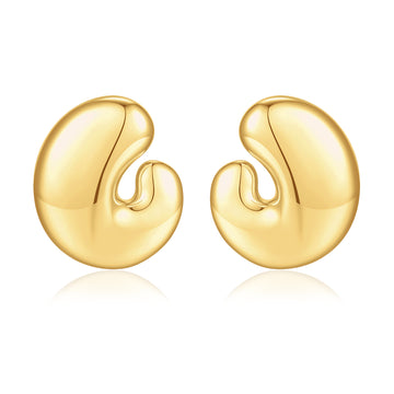 Golden, leaf bud-shaped earrings