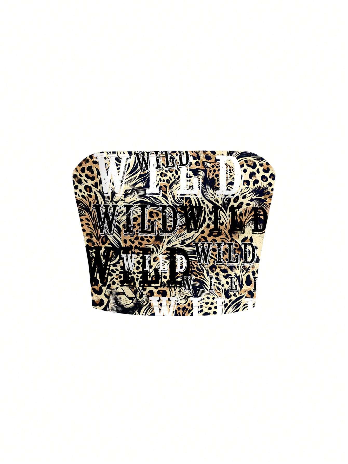 Leopard print, women's strapless vest, leopard print with letters