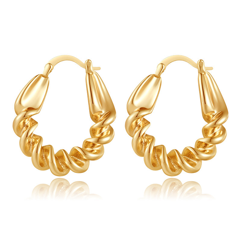 Golden, spiral earrings
