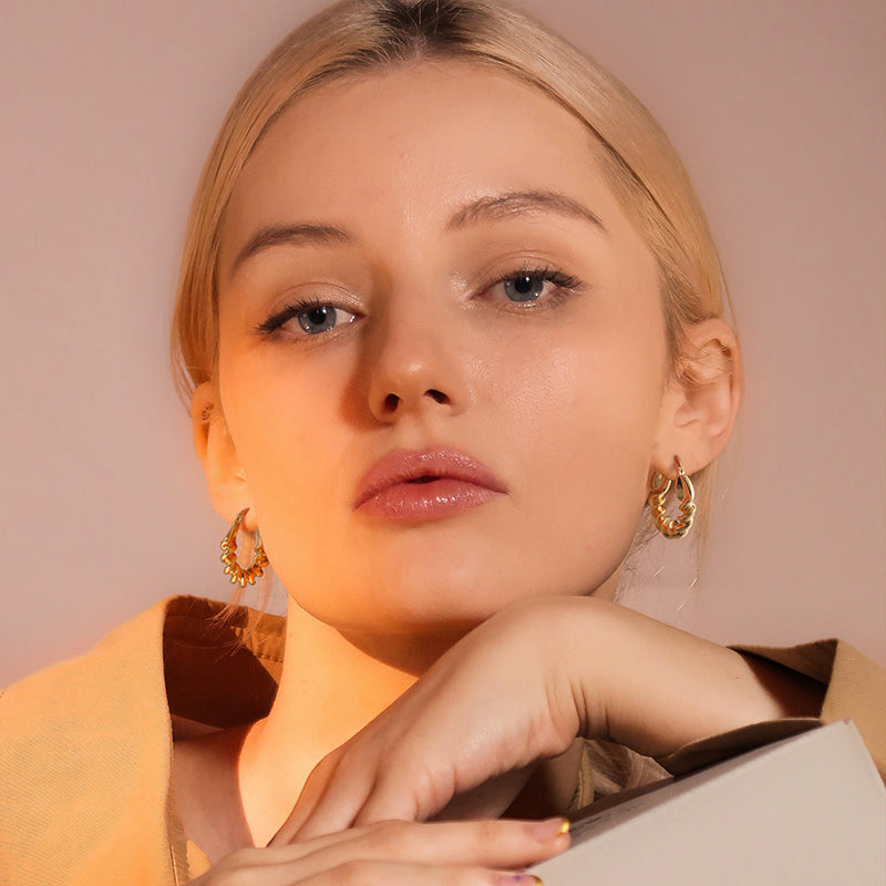 Golden, spiral earrings
