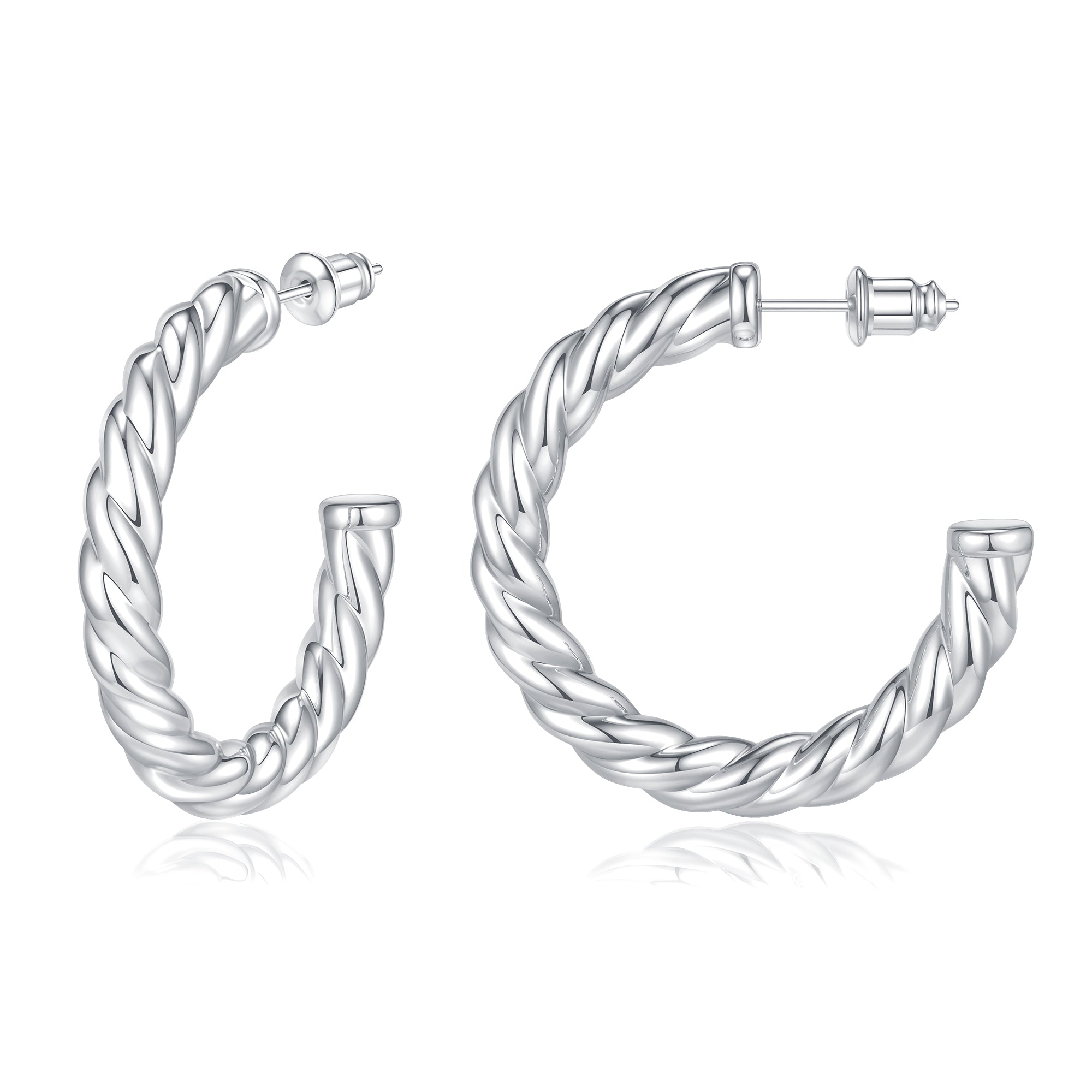 Golden/Silvery-colored, multi-thread-entangled thin-heeled earrings