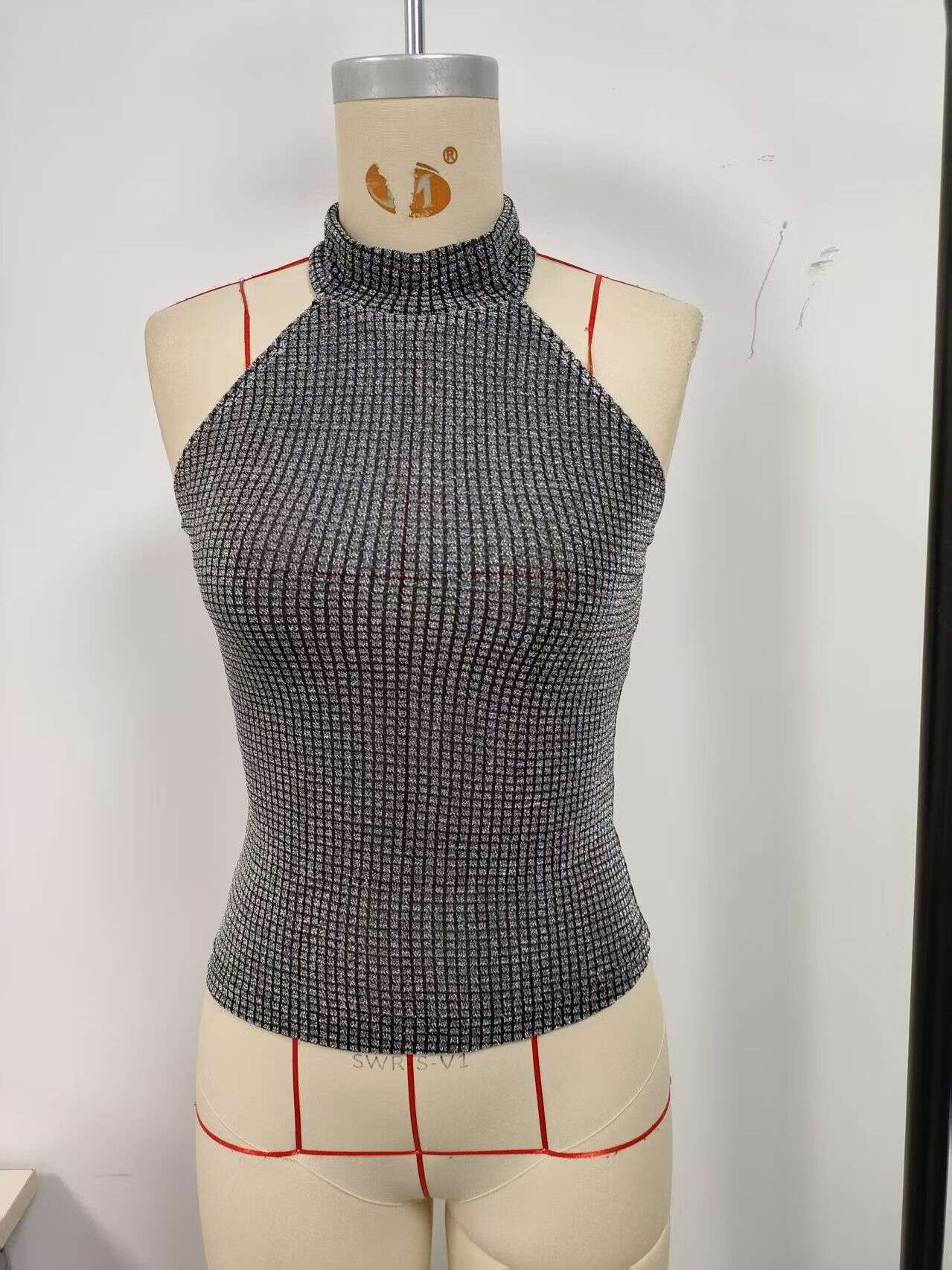 Black, women's vest, glitter, neck hanging style