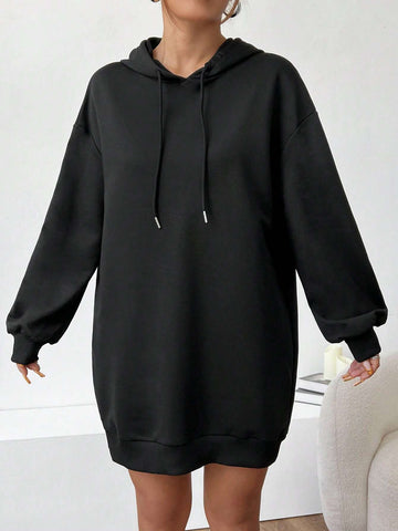 Black, women's hoodie, long sleeved hoodie, length over hips