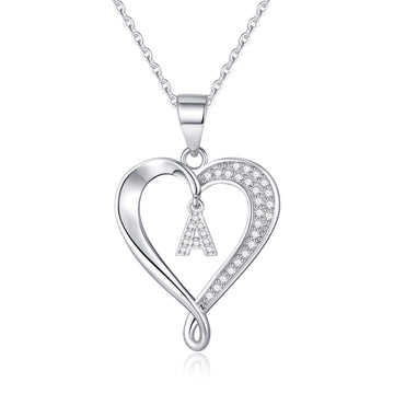 Romavan brand, Heart Unlimited necklace, capital letter pendant necklace, letters A-Z