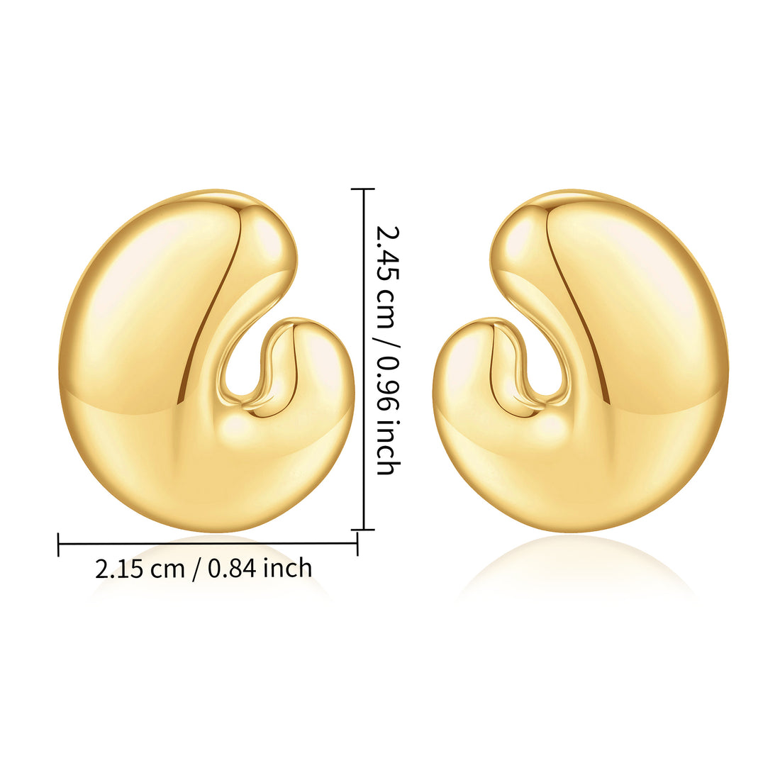 Golden, leaf bud-shaped earrings