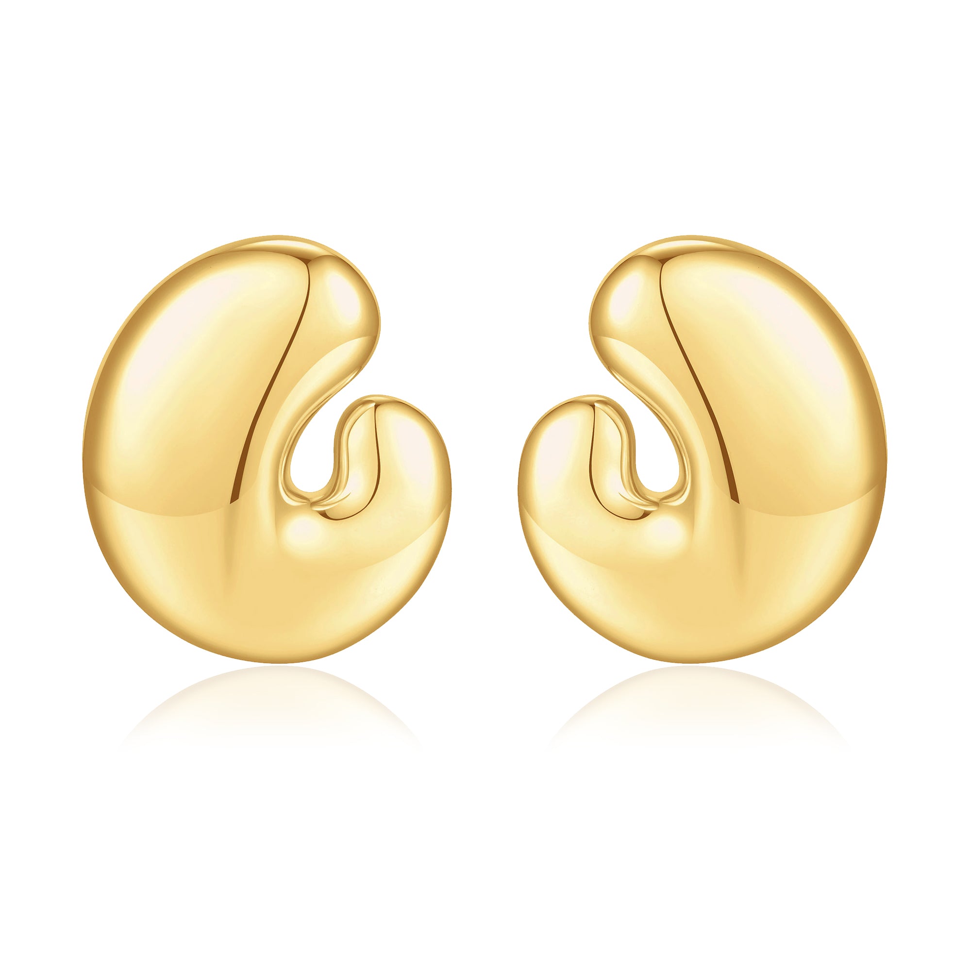 Golden, leaf bud-shaped earrings