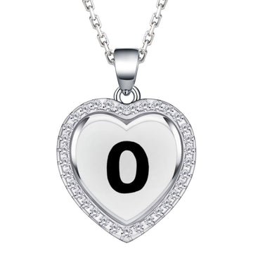 Silvery, heart-shaped first letter necklace, S925 silver plated Rollo chain necklace, zircon pendant necklace, suitable jewelry gift for girls;