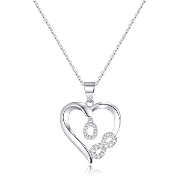 Romavan brand, glossy heart-shaped necklace, capital letter pendant necklace, letters A-Z