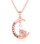 Gold/rose gold color, Bay Moon Unicorn necklace, capital letter colored zircon necklace, 26 letters A-Z